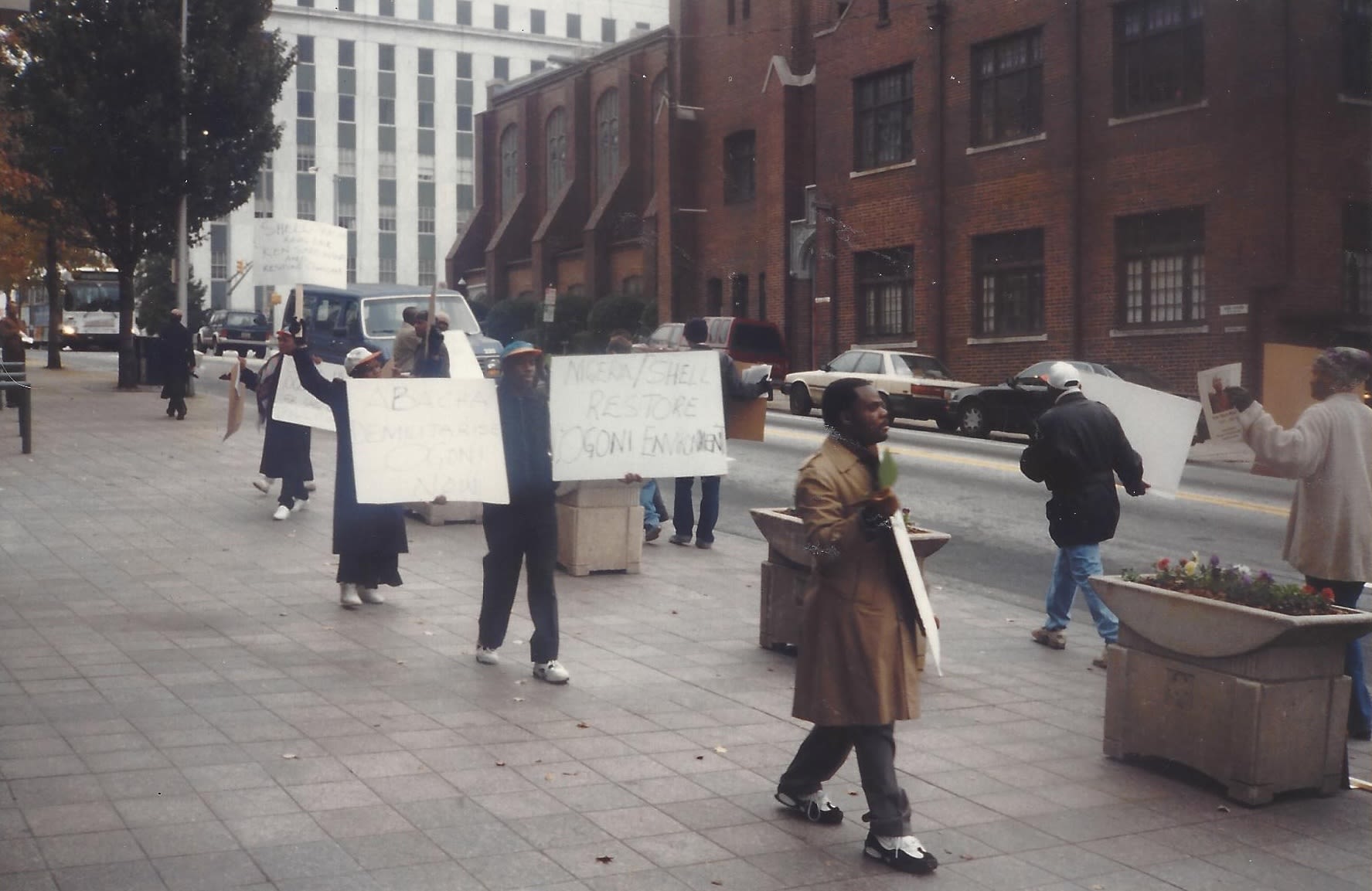 Ogoni people protesting oil companies and the Nigerian government